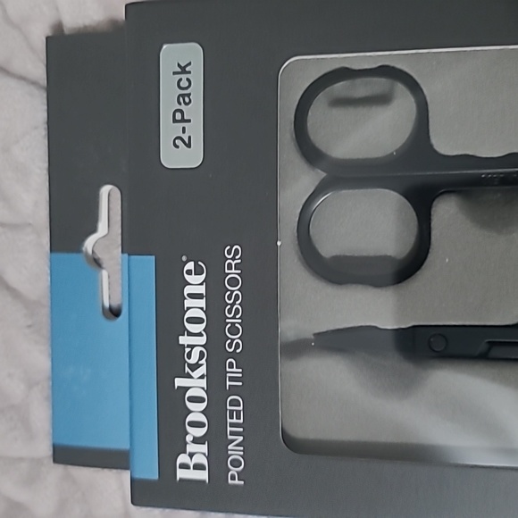 🆕 Brookstone Black Coated Stainless Steel Pointed Tip Grooming Scissors Kit - Picture 3 of 7
